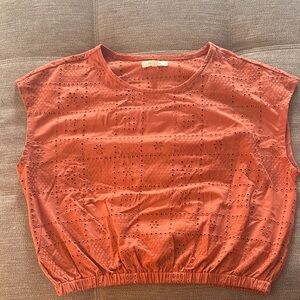 Madewell Eyelet Rust Top